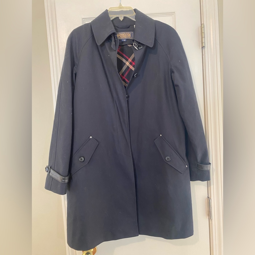 Pendleton Black Trench Coat with Plaid Lining 8